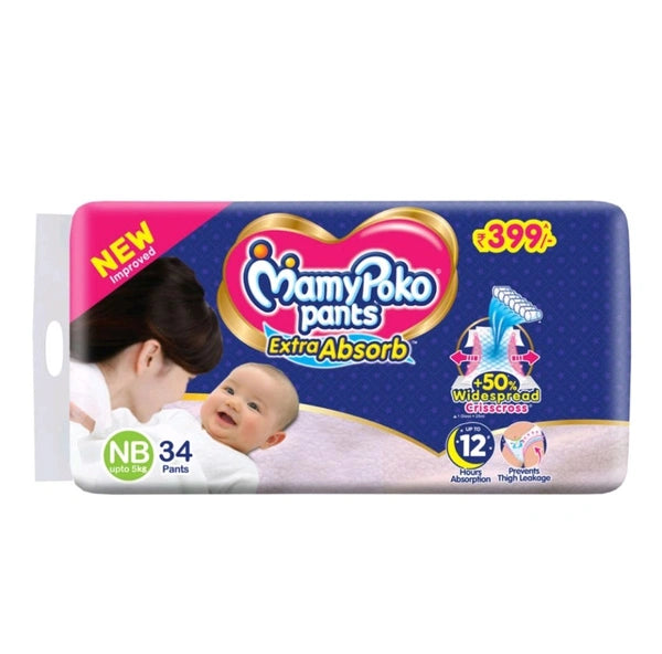 Mamy Poko Pants Extra Absorb Diapers NB 34Pants