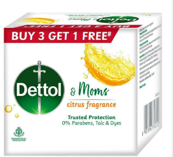 Dettol & Moms with Citrus Fragrance Soap 75g (Buy 3 get 1 free)