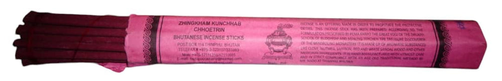 Zhingkham Kunchhab Chhoetrin Bhutanese Incense Sticks (Nado Poizokhang) Pink Cover