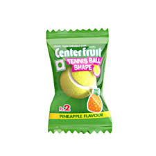 Center Fruit Tennis Ball Shape Pineapple Flavour 4.2g