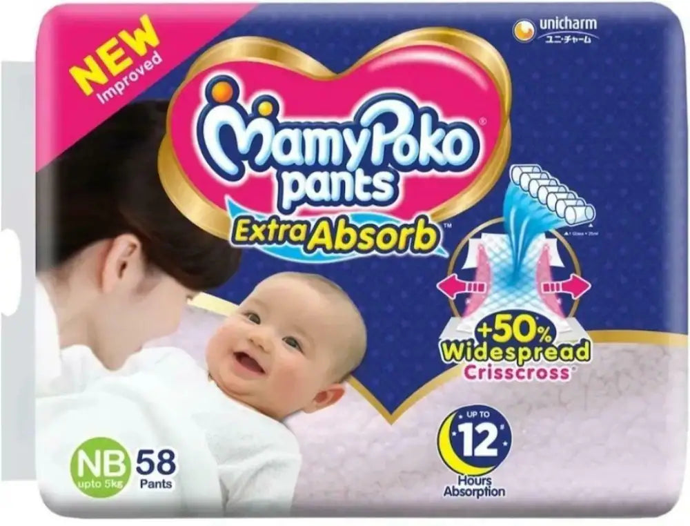 Mamy Poko Pants Extra Absorb Diapers NB58 Pants