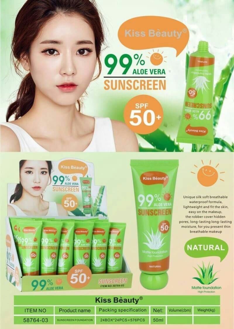 Kiss Beauty 99% Aloe Vera Sunscreen SPF 50+(Matte Foundation)