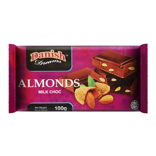 Danish Dreams Almonds Milk Choc 100g