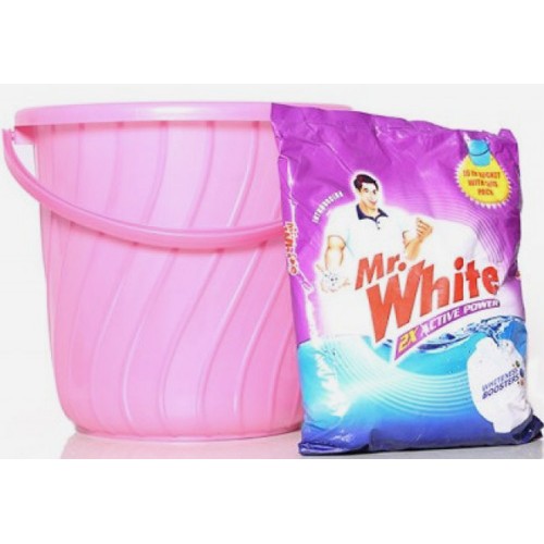 Mr.White Ultimate Whiteness Detergent 3kg with BUCKET offer